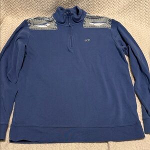 Vineyard vines men’s small Men's Blue Quarter-Zip Sweater